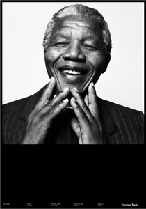 Signed poster portraying Nelson Mandela, limited edition